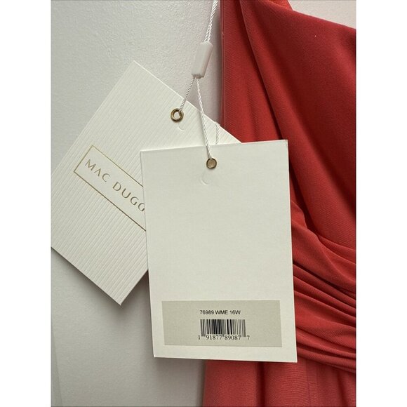 Mac Duggal Size 16 W Pink 76989 One Shoulder Beaded Fringe Cut Out Gown Dress - Picture 10 of 10